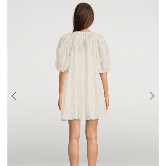 The Great. The Pathway Dress white & Broderie Anglaise Cotton Shorts off-white - Picture 4 of 15